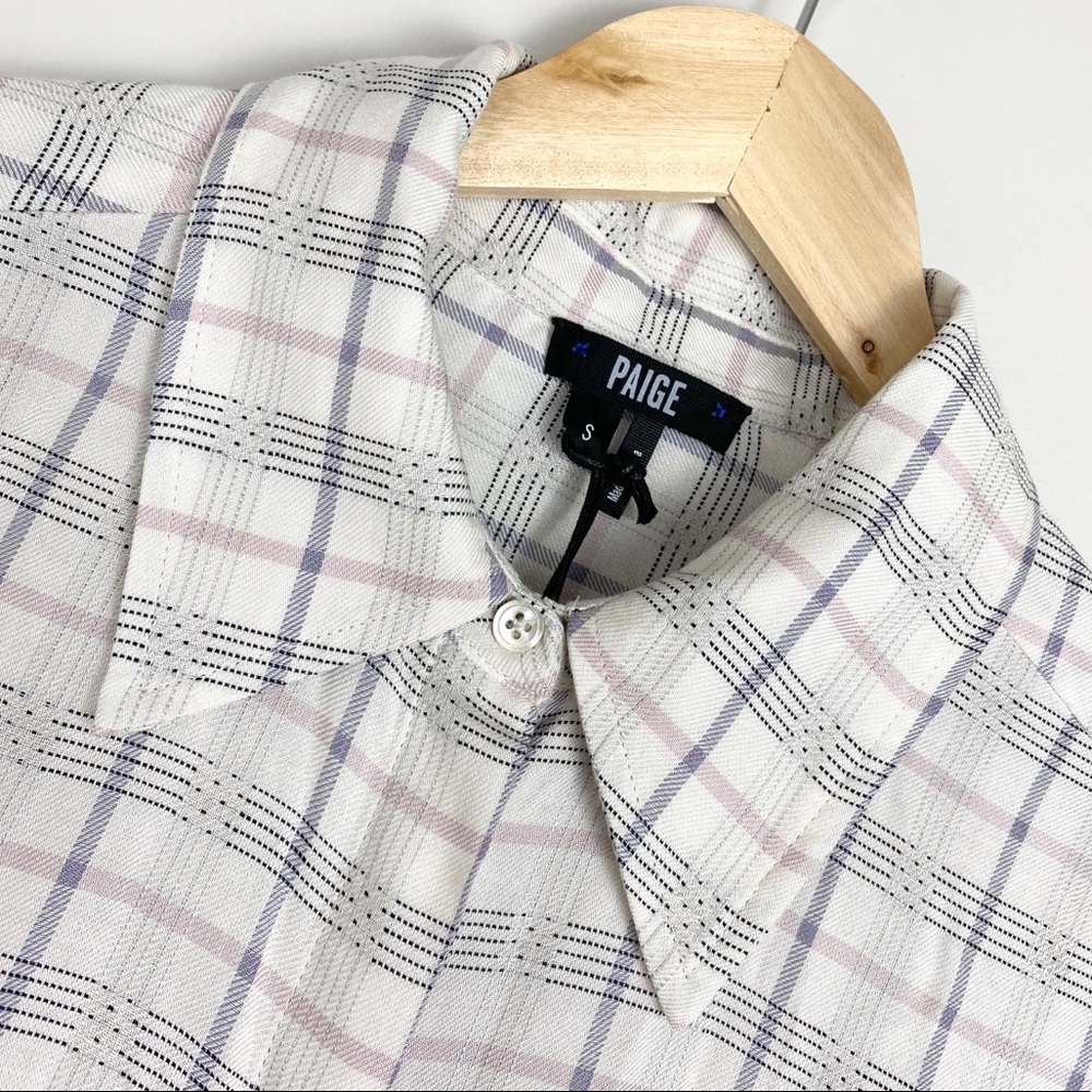 NWT PAIGE Delisa Plaid Tunic Shirt White - Small - Picture 2 of 9